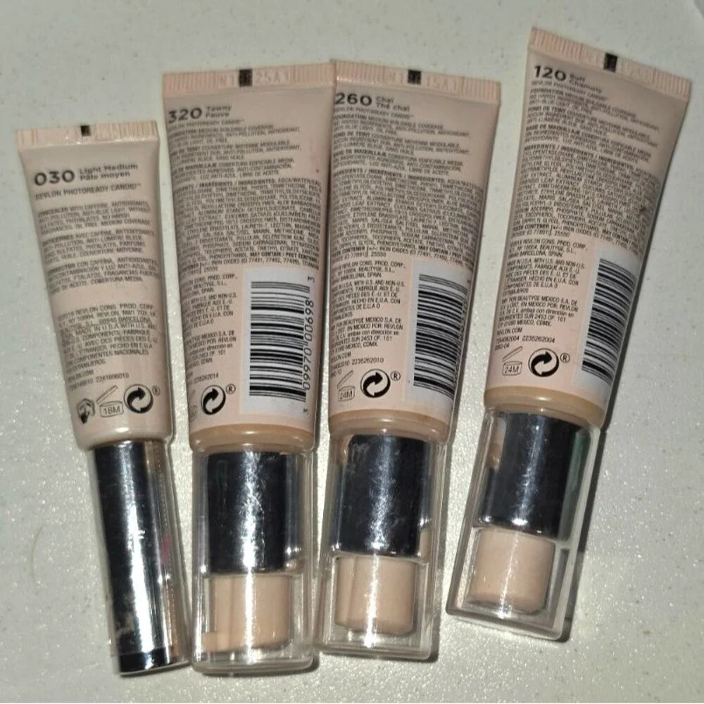 Revlon Candid Photo Ready Lot of 4 Concealer and Foundation Anit-Pollution